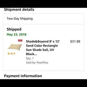 A shade sail for a backyard.